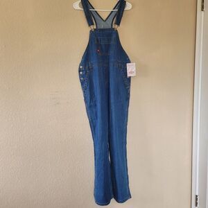 Dickies Womens Size S Relaxed Fit Straight Bib Overall Denim Straight Leg Jeans